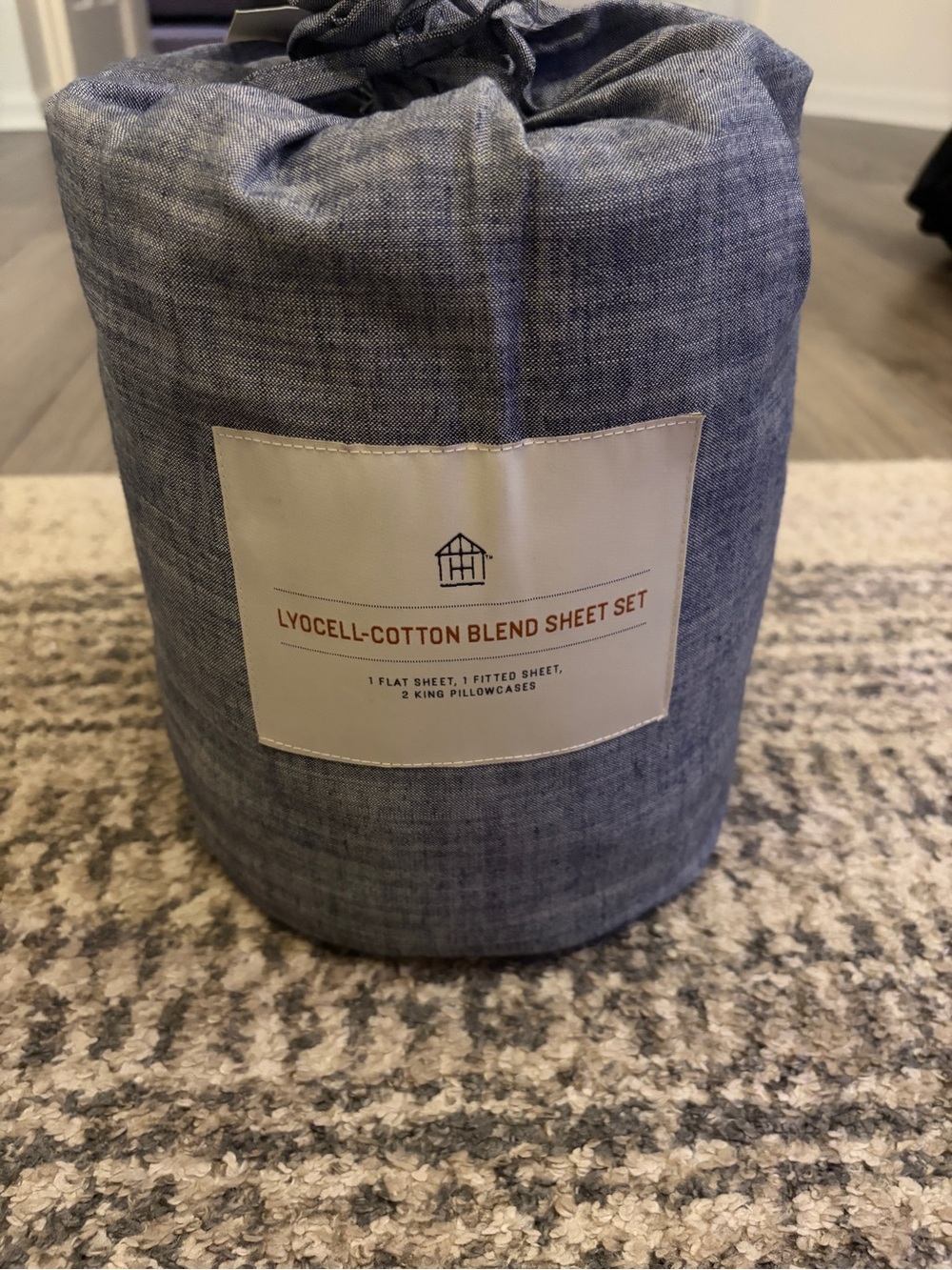 4pc King Woven Sheet Set Blue - Hearth & Hand with Magnolia